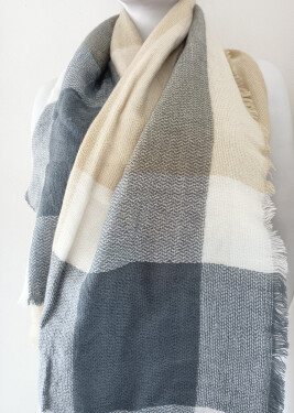 Dámsky šál Karo - FPrice UNI šedo-béžová