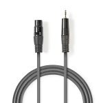 Nedis Vyvážený Audio kábel XLR 3-kolíková (F) - jack 3.5 mm (M) 1.00 m tmavo šedá (COTH15320GY10)