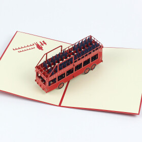 Veselá Stena 3D prianie Červený autobus