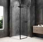 POLYSAN - GLOBE GUN METAL štvorcová sprchová zástena 1000x1000, číre sklo, pravé GB1010-3415RGM