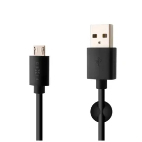 FIXED Dátový a nabíjací kábel s konektorom MicroUSB čierna / 2.4A / držiak a sťahovací pásik v balení (FIXD-UM-BK)