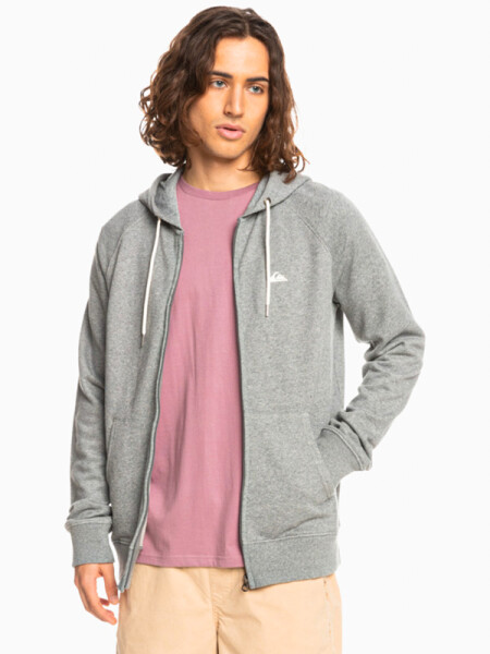 Quiksilver ESSENTIALS LIGHT GREY HEATHER pánske mikiny na zips