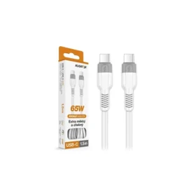 Aligator Dátový kábel SoftPastels 3A 65W / USB-C/USB-C / biely (DATKP72)
