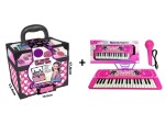 Mamido Mamido Výhodná sada Detský kozmetický kufrík + Veľký keyboard s mikrofónom ružový 37 kláves