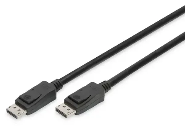 Digitus DisplayPort kábel DP/M-DP/M čierna / Video kábel / 2 m / so zámkom / UHD 8K / DP 1.3/1.4 (AK-340106-020-S)