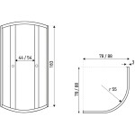 KERRA - Sprchovací kút Čierny Pixel 90 (bez vaničky) 5907548117366