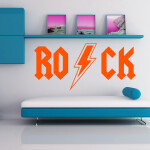 Veselá Stena Samolepka Rock Farba: růžová, Veľkosť: 100 x 50 cm