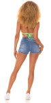 Sexy Basic Highwaist Jeans Shorts denimblue 38