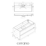 CERANO - Kúpeľňová skrinka Carole - dub medový + umývadlo z lit. mramoru Vita - čierna matná - s otvorom - 100x58x46 CER-669142