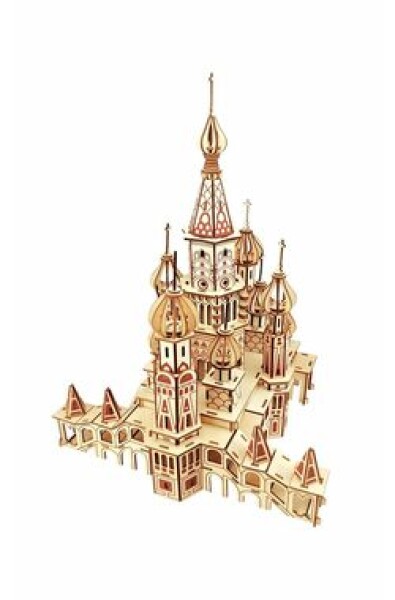 Woodcraft Drevené 3D puzzle Chrám Vasila Blaženého prírodný