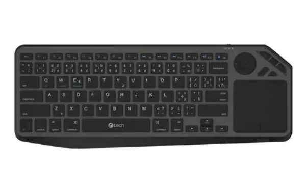 C-tech WLTK-02 čierna / Bezdrôtová klávesnica s touchpadom / Bluetooth 5.0 / 2.4 GHz / USB-C (WLTK-02)