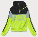 Čierno-zelená dámska športová mikina (26019) -J.Style XL černo-zelená