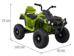 Mamido Elektrická štvorkolka ATV nafukovacie kolesá zelená