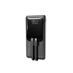 Gembird Powerbank 10000 mAh integrované káble čierna / Powerbanka / USB-C vstup / USB-A, USB-C výstup / 20 W PD (PB10-PD20-LCD-01)