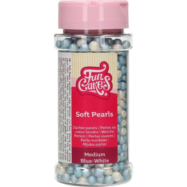 Cukrové zdobenie modro-biele perly 60 g - FunCakes