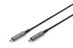 Digitus USB-C AOC Hybrid kábel čierna / Kábel USB-C na USB-C / 20 m / 4K 60Hz / 21,6 Gbps / USB 3.2 Gen 1 (AK-330160-200-S)