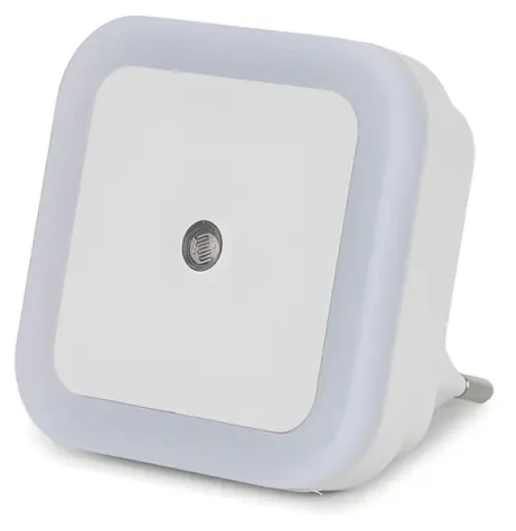 Entac Nočné svetlo hranaté biele, teplá biela / Nočné LED svetlo / senzor súmraku / 0,5 W / 25 lm / 3000 K (ENL-CS-0.5W-DSWW)