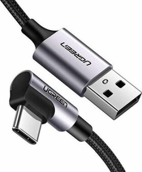 Ugreen Kábel USB-A (M) - USB-C (M) 1m čierna / uhlový USB-C (6957303859412)