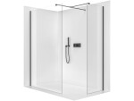 CERANO - Sprchová zástena Walk-in Onyx TL/P - 8 mm - hranatá vzpera - čierna matná, transparentné sklo - 100x50x200 CER-8050BD2912