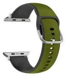 Beline Silico Leather zeleno-čierny / Opasok pre Apple Watch / 38/40/41mm / silikón-koženka