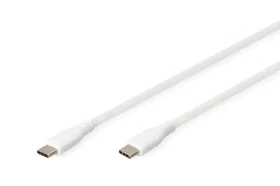 Digitus USB-C kábel biela / Dátový kábel / silikónový / USB 2.0 / PD 60W / 0,5 m (AK-300341-005-W)
