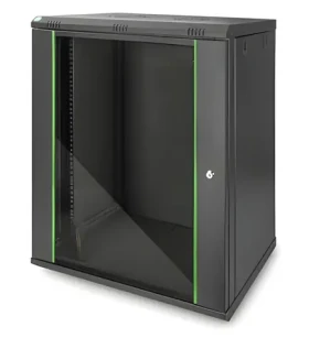 Digitus Dynamic čierna / Nástenný rozvádzač / 19" / 16U / 785x600x450 mm / uzamykateľné sklenené dvere (DN-19 16-U-EC-SW)