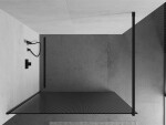 MEXEN/S - Kioto Sprchová zástena WALK-IN 120 x 200, prúžky 8 mm, čierna 800-120-101-70-09
