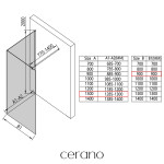 CERANO - Sprchová zástena Walk-in Onyx Corner Round Ľ/P - 8 mm - guľatá vzpera - čierna matná, bronzové sklo - 130x90x200 CER-688627