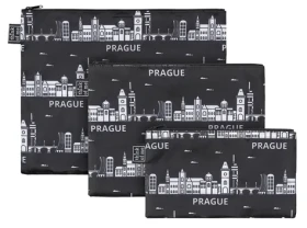 Presco Group Set 3 taštičiek Praha / MINI - 13 x 23 cm / MIDI 20 x 27 cm / MAXI 25 x 32 cm (A-7494)