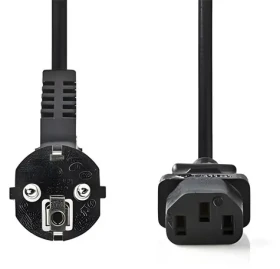 Nedis CEGB10000BK20 čierna / Napájací kábel / uhlová zástrčka Schuko - IEC-320-C13 / 2 m (CEGB10000BK20)