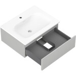 MEXEN/S - Orio kúpeľňová skrinka 60 cm s umývadlom Vela, 1 šuplík, šedá mat/biela mat 91A10-06023-1-BF62-W23M01