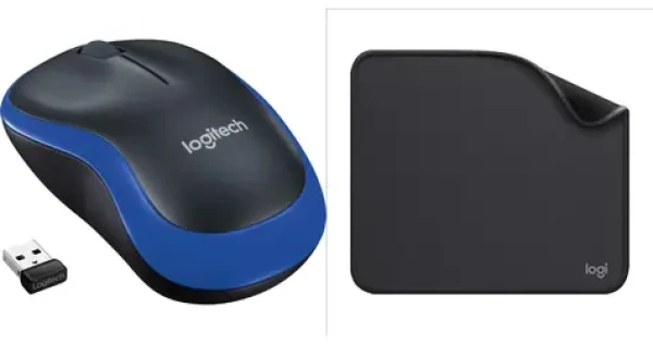 Logitech M185 modrá + Studio Series grafitová / Sada / Bezdrôtová optická myš + príslušenstvo