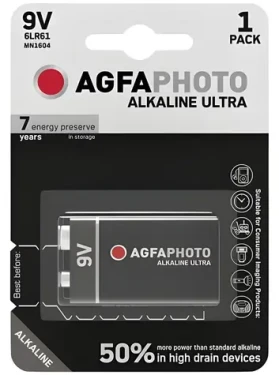 AGFAPHOTO Ultra 6LR61 / Alkalická batéria / 9V / 1 ks (110-851808)