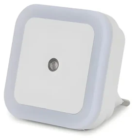Entac Nočné svetlo hranaté biele, teplá biela / Nočné LED svetlo / senzor súmraku / 0,5 W / 25 lm / 3000 K (ENL-CS-0.5W-DSWW)