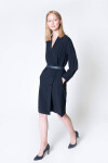 Deni Cler Milano Dress W-Do-3483-0M-E5-58-1 Navy Blue 42