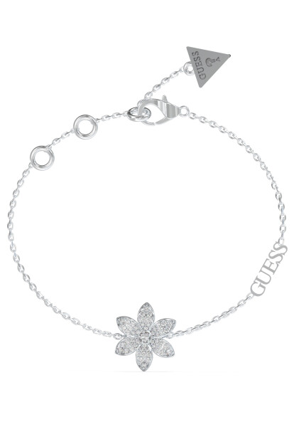 Guess Krásny oceľový náramok s kvetinou White Lotus JUBB04144JWRH 21 cm