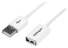 StarTech Kábel USB 2.0 A (M) - A (F) 1m biela / Predlžovací kábel / 480 Mbit/s (USBEXTPAA1MW)