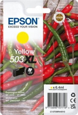 Epson Epson 503XL Singlepack - 6.4 ml - XL - Gelb - original - Blister mit RF- / akustischem Alarmsignal - Tintenpatrone - fur Expression Home XP-5200, XP-5205, WorkForce WF-2960DWF, WF-2965DWF