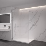 CERANO - Sprchová zástena Walk-in Onyx Round Ľ/P - 8 mm - okrúhla vzpera - chróm, ryhované sklo - 120x200 CER-8050BD318