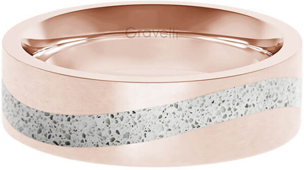 Gravelli Betónový prsteň Curve bronzová sivá GJRWRGG113 mm