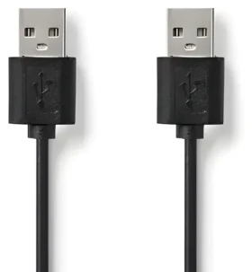 Nedis USB 2.0 kábel čierna (CCGL60001BK20) / Kábel USB / USB-A - USB-A / 480 Mbps / 2 m (CCGL60001BK20)