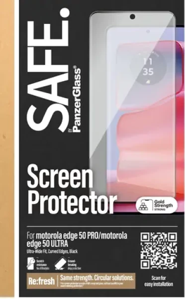 PanzerGlass SAFE pre Motorola Edge 50 Pre čierna / Tvrdené sklo / UWF