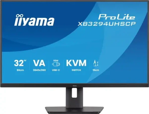 31.5" IIYAMA ProLite XB3294UHSCP-B1 čierna / LED / VA / 3840 x 2160 / 16:9 / 2 ms / 3000:1 / 400cd-m2 / VESA (XB3294UHSCP-B1)