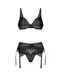 Dámský svůdný komplet Deina More 3-PCS Set černý - Obsessive S/M
