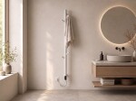 CERANO - Elektrický sušiak uterákov Ramus, s displejom - 160W - biela matná - 1400x30 mm CER-683551