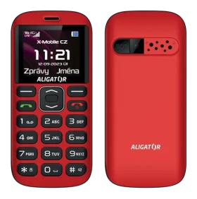 Aligator A720 4G Senior čierno-čevená / 1.8 TFT / SOS tlačidlo / nabíjací stojanček / SOS lokátor / FM rádio (A720RB)