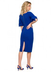 Dámske zavinovacie šaty s rukávmi K152 kráľovská modrá - Makeover XL