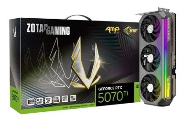 Zotac GAMING GeForce RTX 5070 Ti AMP Extreme Infinity 16GB / 2295 - 2512Mhz / 16GB GDDR7 / 256bit / 1x HDMI + 3x DP (ZT-B50710B-10P)