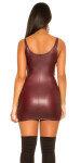 Sexy KouCla UnderBoob? WetLook Minidress BORDEAUX Einheitsgroesse