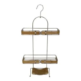 Spirella BAMBOU / Závesná polička / bambus / chrómovaná oceľ / 27 x 10,8 x 55,8 cm
